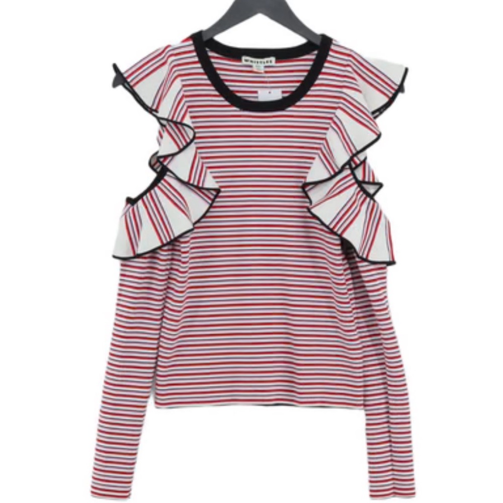 Whistles striped stretch top with peekaboo